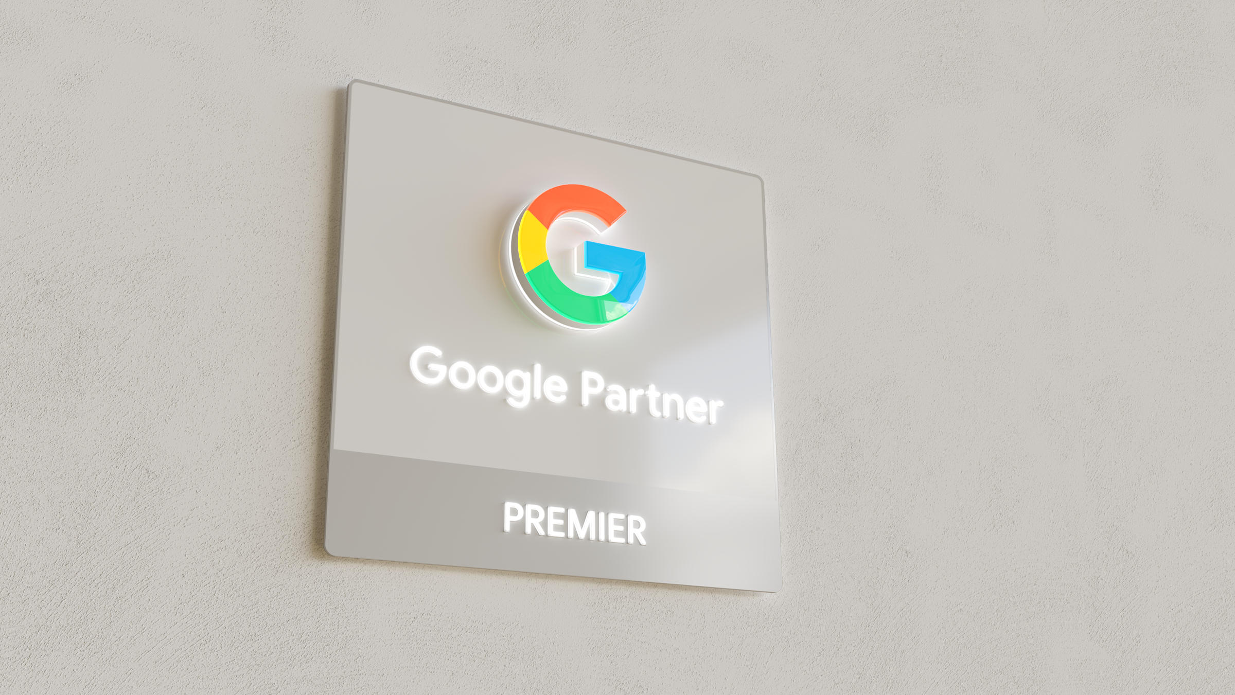 Google Premier Partner LEDSign on Wall