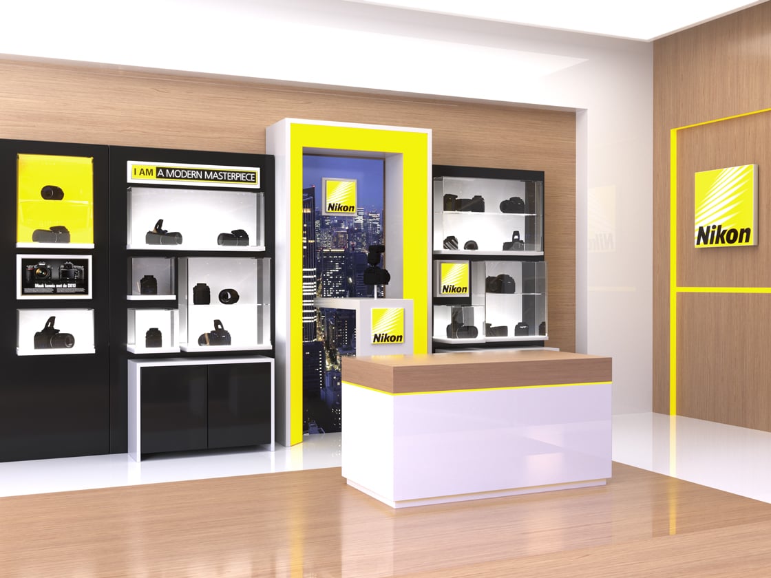 Retail display idea for nikon in-store design